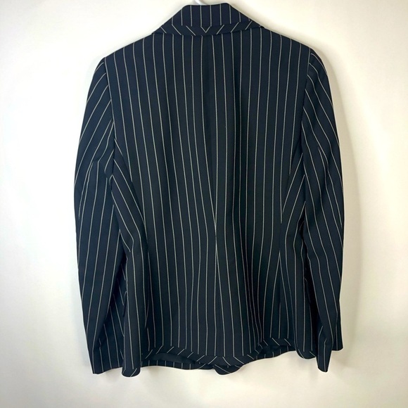 Vintage Dana Buchman black pinstripe oversized suitcoat blazer 4 - Picture 4 of 10